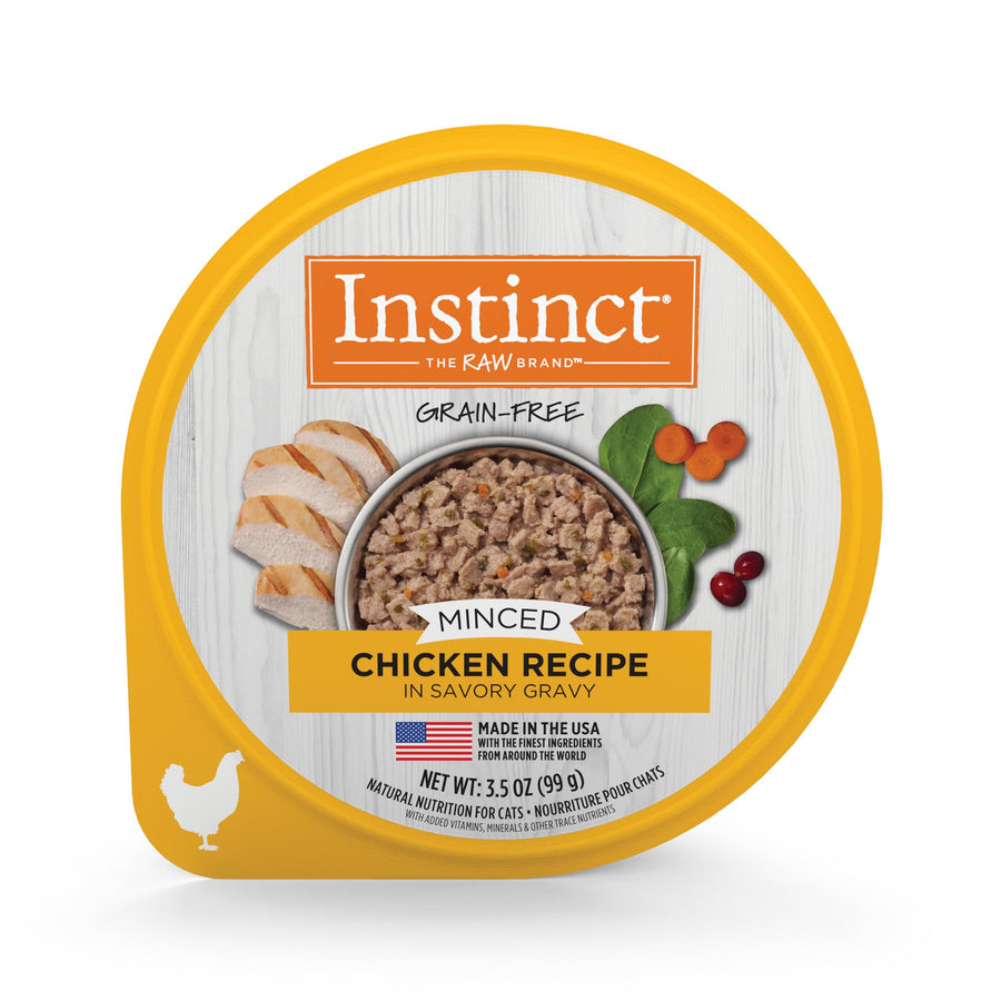 Original Minced Natural Wet Cat Food, Grain Free Recipe - Real Chicken, 3.5 oz. Cups (Pack of 12)