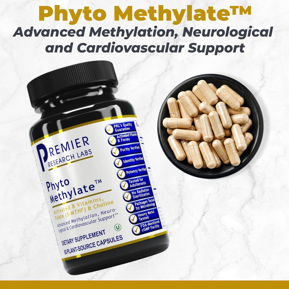 Phyto Methylate - B Vitamin Supplement - Supports Methylation, Detox, Brain & Heart Health - 5-MTHF & P5P - 60 Plant-Source Capsules