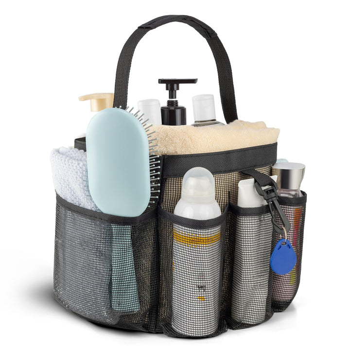 Mesh Shower Caddy Portable for College Dorm Room Essentials,Shower Caddy Dorm with 8-Pocket Large Capacity,Quick Dry Shower Caddy Bag for Bathroom, Beach,Gym