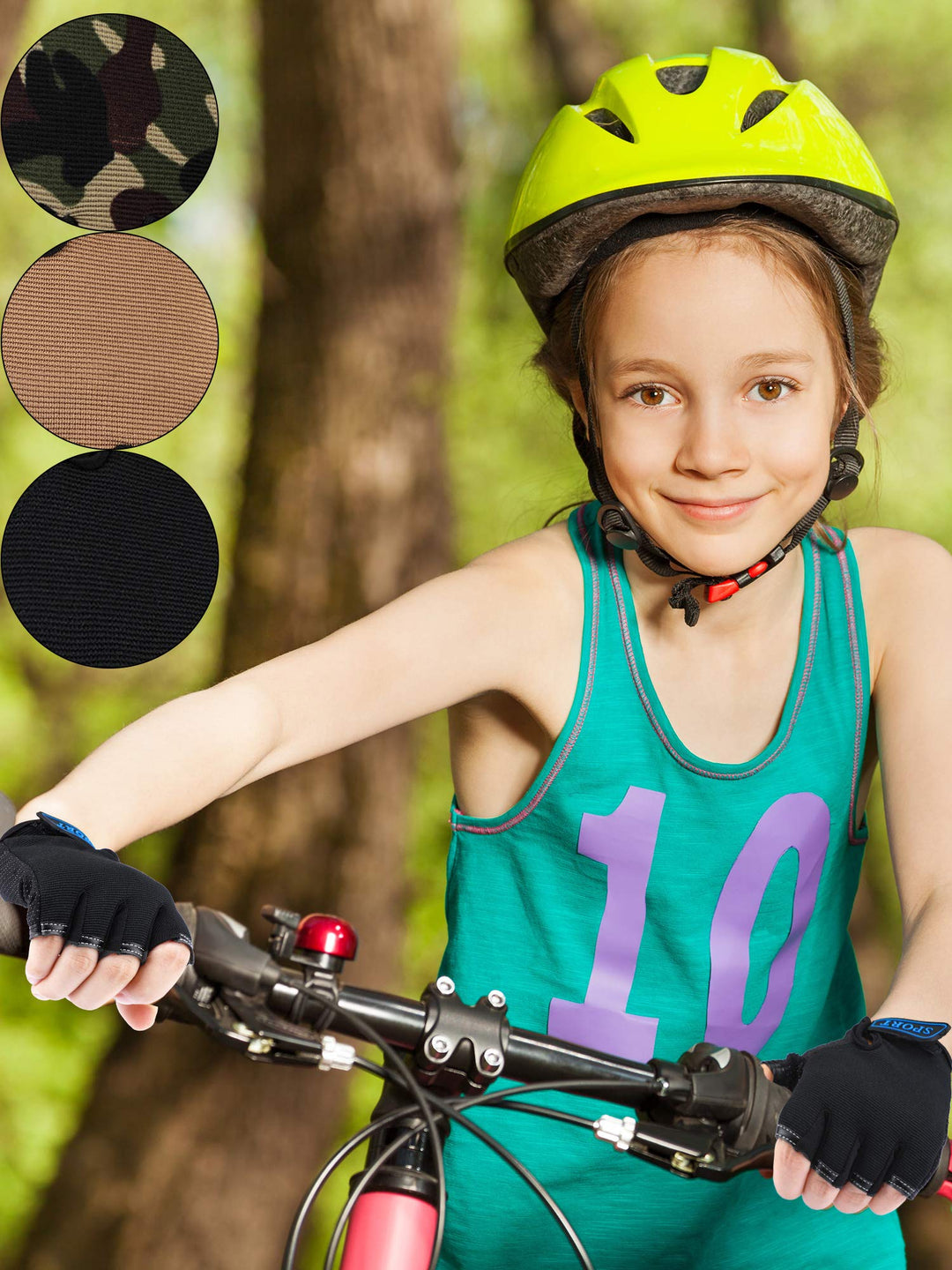 3 Pairs Kids Half Finger Gloves Sport Gloves Non-Slip Gel Gloves for Children Cycling Riding Biking (Cool,3-5 Years)