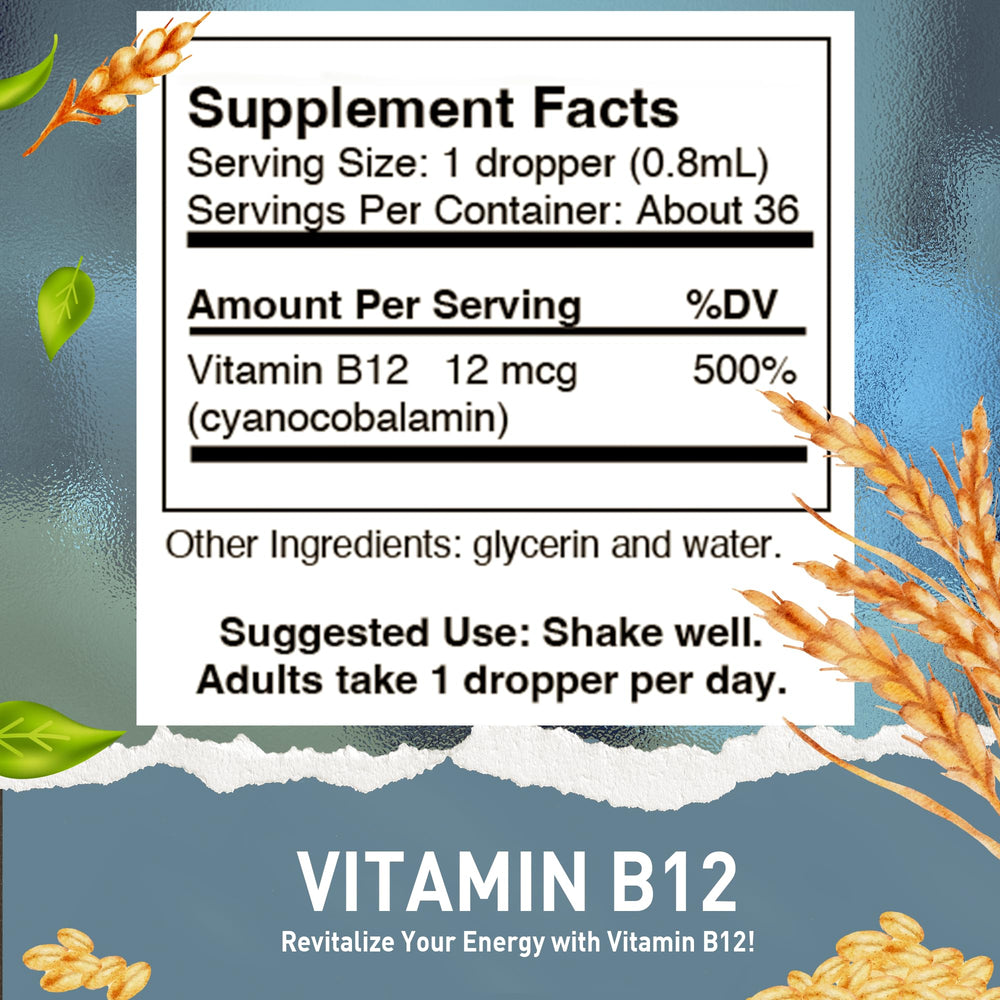Vitamin B12 Liquid Drops–B12 Liquid Cyanocobalamin Drop