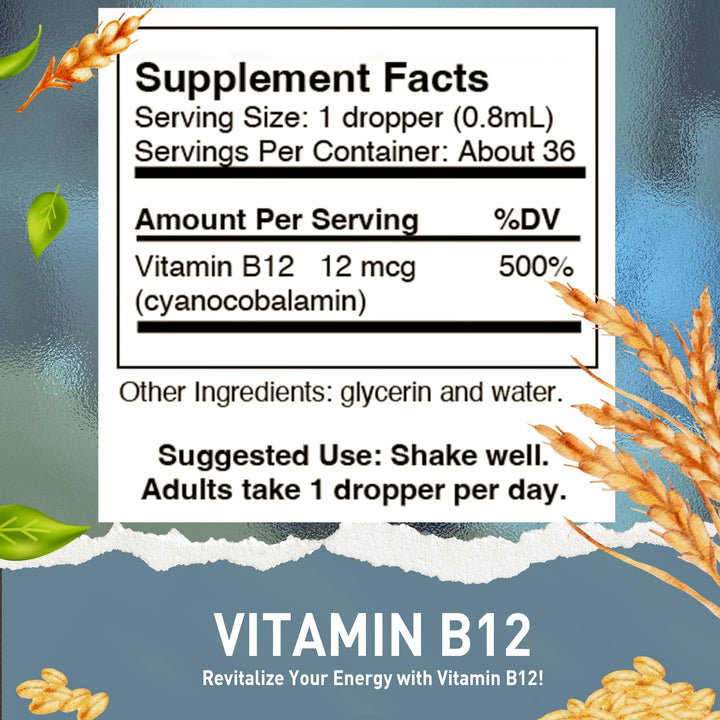 Vitamin B12 Liquid Drops–B12 Liquid Cyanocobalamin Drop