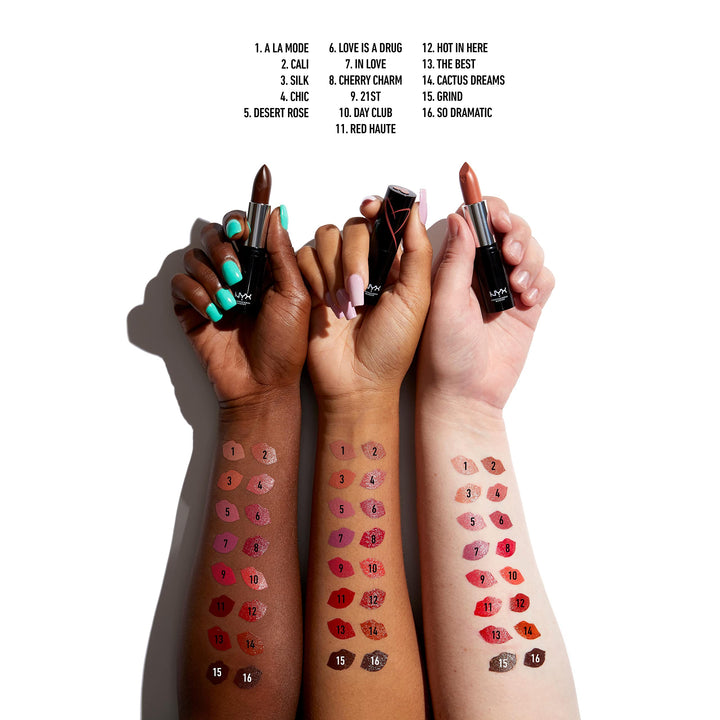 PROFESSIONAL MAKEUP Shout Loud Satin Lipstick, Infused With Shea Butter - Cherry Charmer (Red Fuchsia)