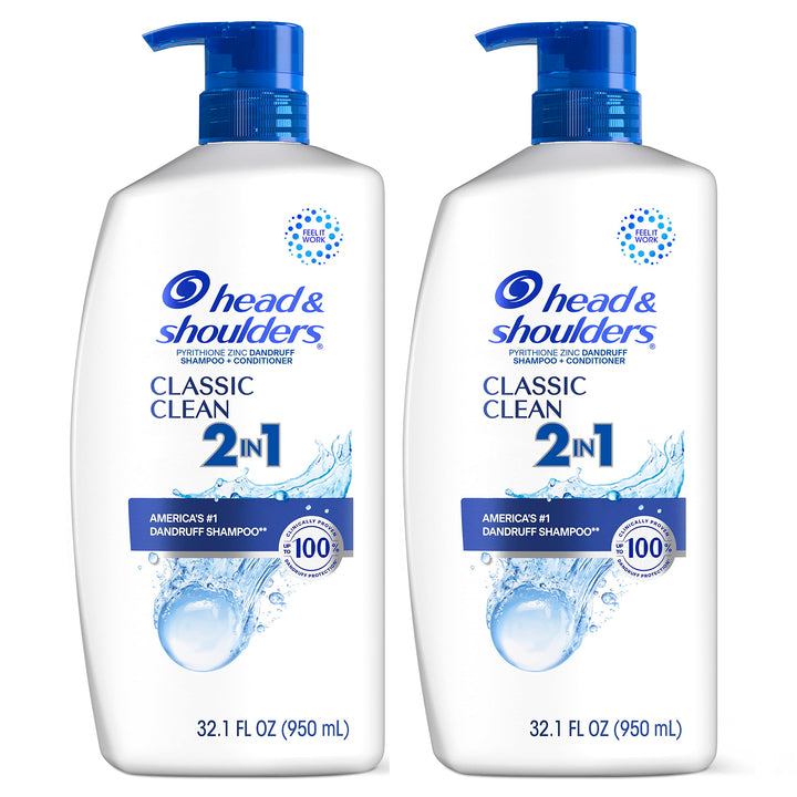Head &amp; Shoulders 2-in-1 Classic Clean Anti-Dandruff Shampoo &amp; Conditioner Twin Pack, Paraben-Free, Color-Safe, Fresh Scent, 32.1 Fl Oz (Set of 2)