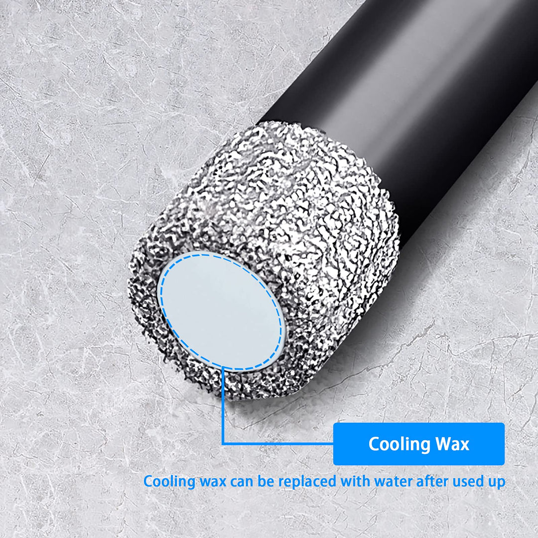 1/4 Dry Diamond Core Drill Bits Set 5 PCs Tile Drill Bits 6mm for Granite Ceramic Marble Tile Stone Glass Hard Materials, Round Shank with Storage Case