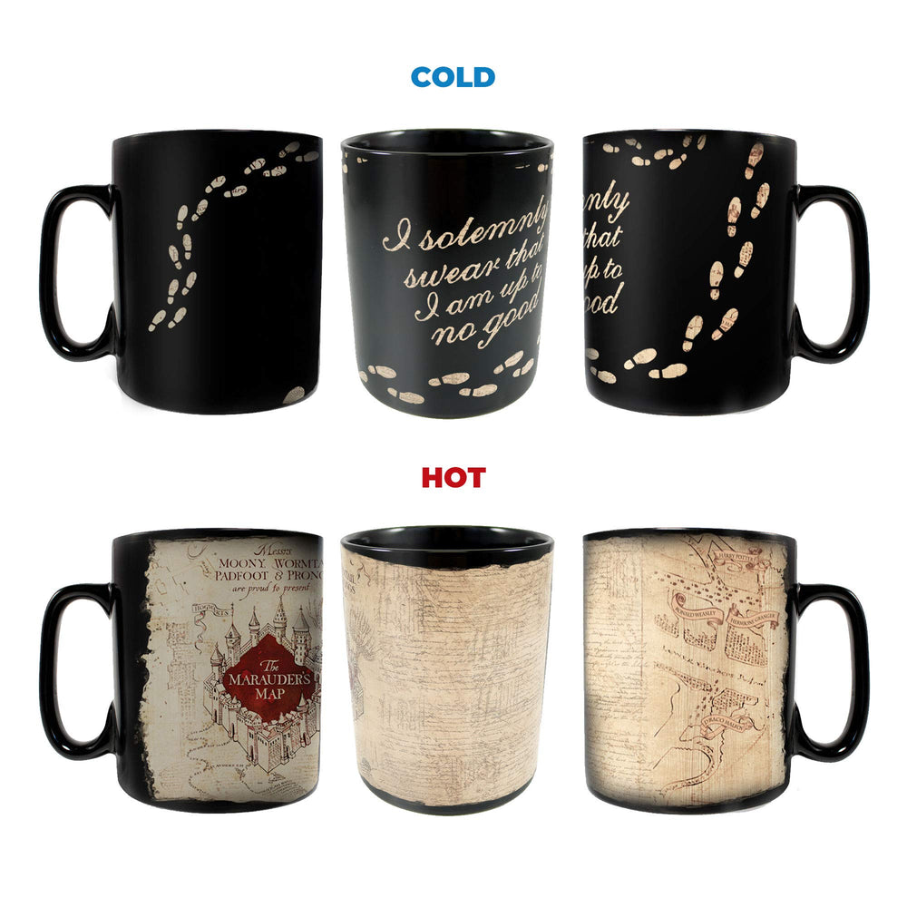 Harry Potter - Marauder's Map - I Solemnly Swear – 16 oz Large Ceramic Heat Sensitive Clue Mug – Full image revealed when HOT liquid is added