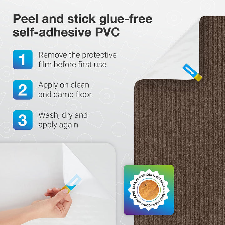 Non Slip Carpet Stair Treads for Wooden Steps [15pcs 8x30] - Slip Resistance Indoor Peel &amp; Stick Stair Treads Non Slip - Carpet Runner Mats for Elders, Kids, Dogs, Staircase Step Rugs