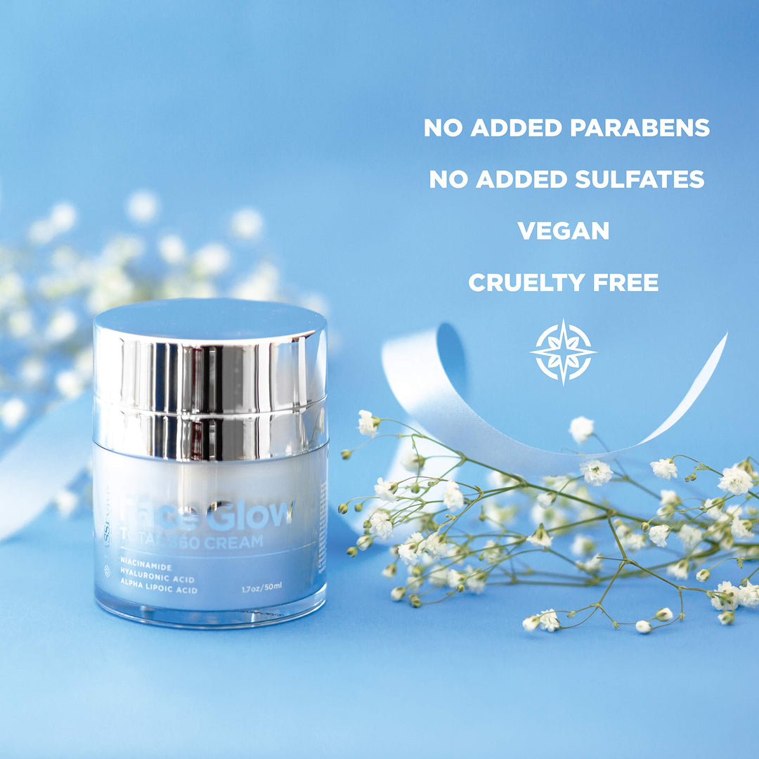 Face Glow Total 360 Cream with Alpha Lipoic Acid, DMAE, Vitamin C Ester, Hyaluronic Acid, and Italian Blood Orange