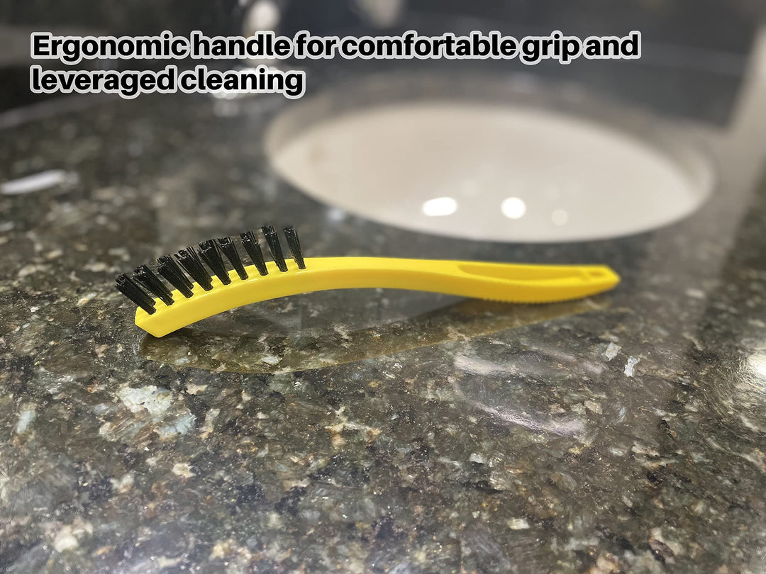 8.5 Tile and Grout Scrub Brush, Plastic Bristles, Black, for Industrial/Professional Use On Grout, Tile, and Other Small Areas