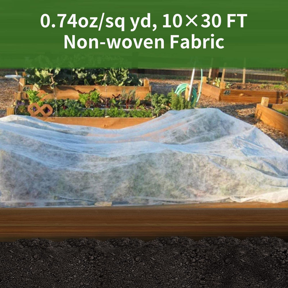10Ft x 30Ft Plant Covers Freeze Protection, Reusable Frost Cover Plants Blanket for Winter, Floating Row Fabric Cover for Vegetables, Insect Protection, Sunscreen, Season Extension, 0.74oz/yd²