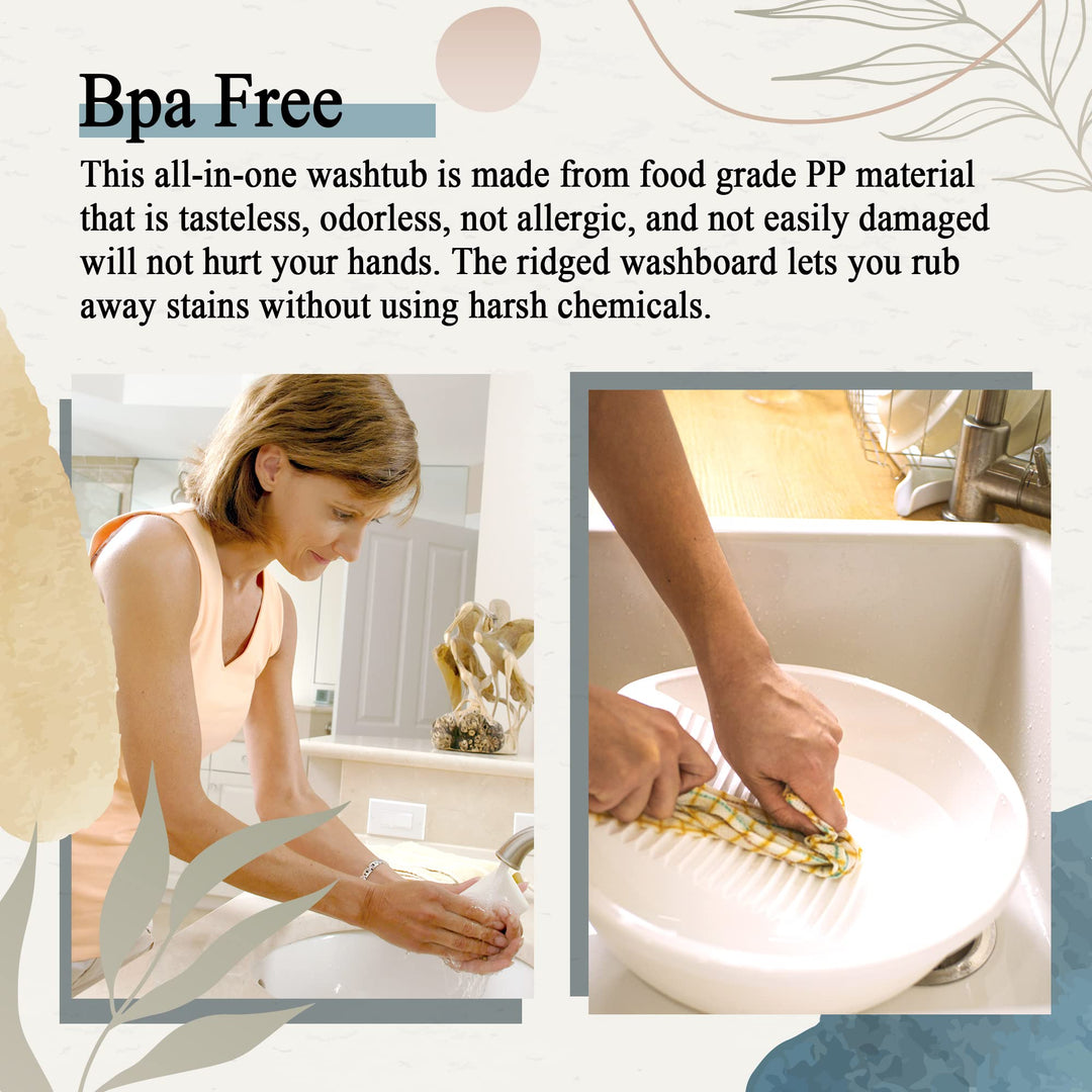 Washboard Washing Clothes Hand Wash Board - Bucket, Basin for Laundry