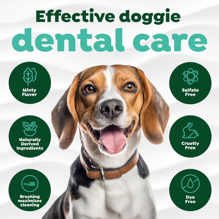 Fresh Breath Toothbrush and Toothpaste Kit for Dogs, Teeth Cleaning Kit for Plaque &amp; Tartar Removal, Breath Freshener, Dog Dental Care