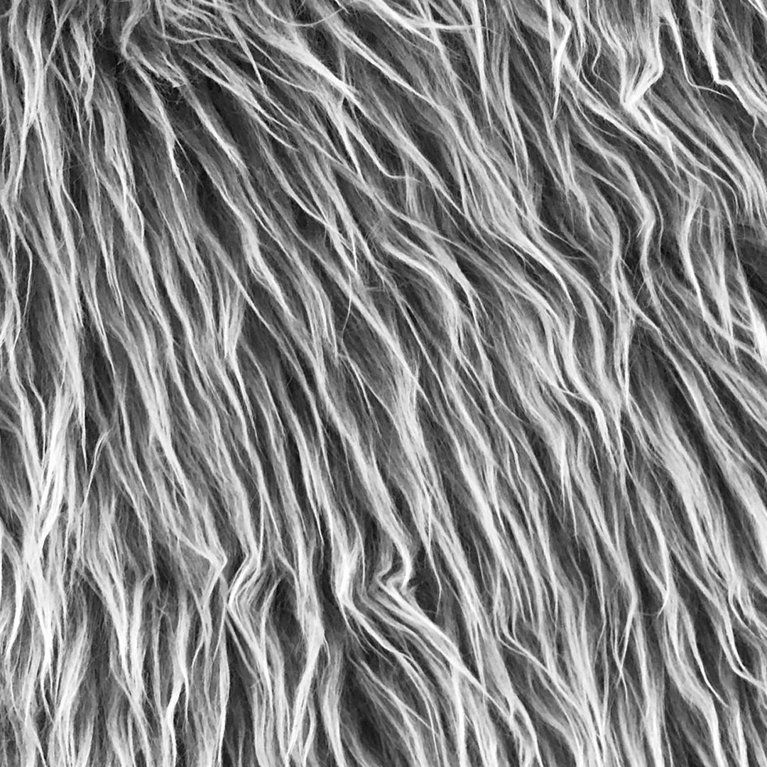 20 X 20 Inches Faux Fur Fabric Square Patches for Crafts, Sewing, Costumes, Seat Pads Grey Frost