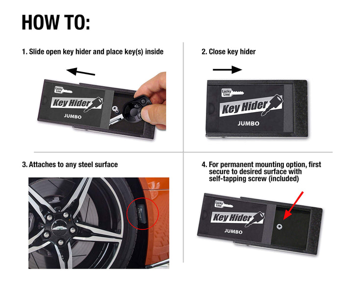 Jumbo Magnetic Key Hider, Case Holder for Larger Keys and Transponders (91501)