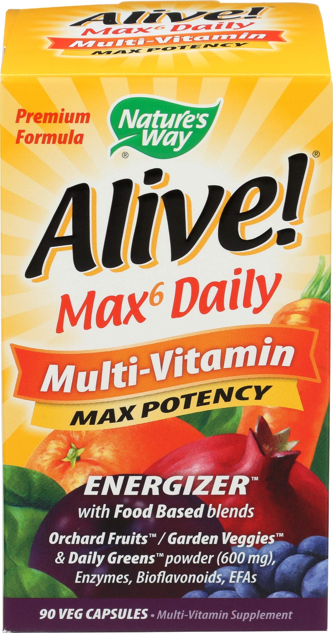 Nature&#39;s Way Alive! Max 6 Daily Multi-Vitamin 90 Veg Capsules