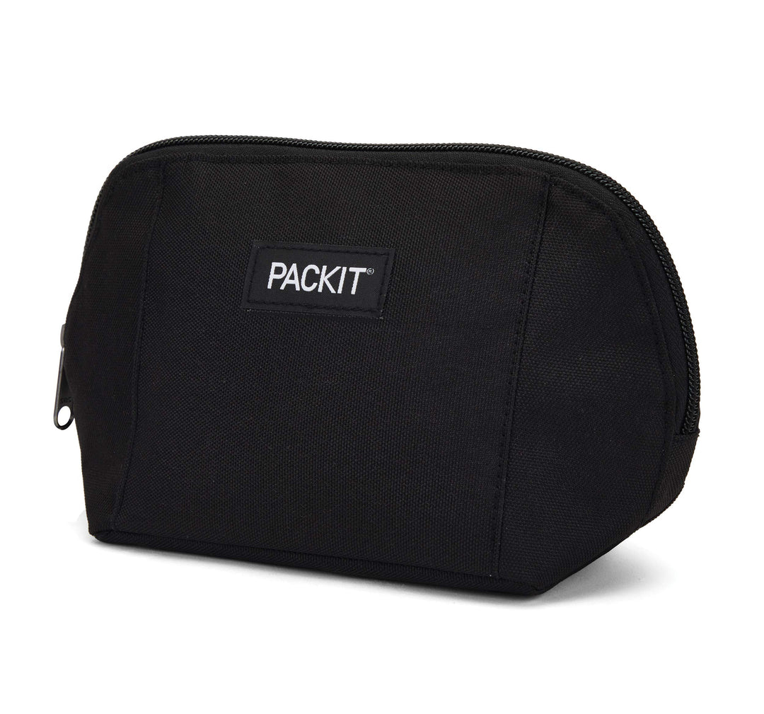 Freezable Snack Bag, Black, Built with EcoFreeze Technology, Foldable, Reusable, Zip Closure Locks in Cool Dry Air, Great for All Ages, and Fresh Snacks On the Go