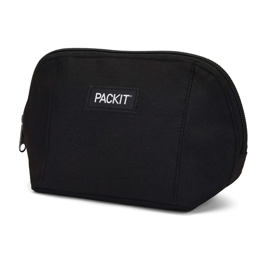 Freezable Snack Bag, Black, Built with EcoFreeze Technology, Foldable, Reusable, Zip Closure Locks in Cool Dry Air, Great for All Ages, and Fresh Snacks On the Go