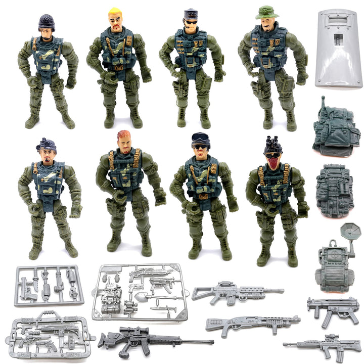 Action Figures Army Men Soldiers Toys 8 Pack Military Toy Playset Realistic Accessories