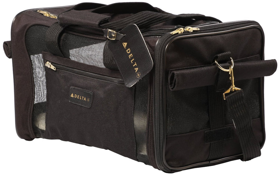 Delta Airlines Travel Pet Carrier, Airline Approved & Guaranteed On Board - Black, Medium