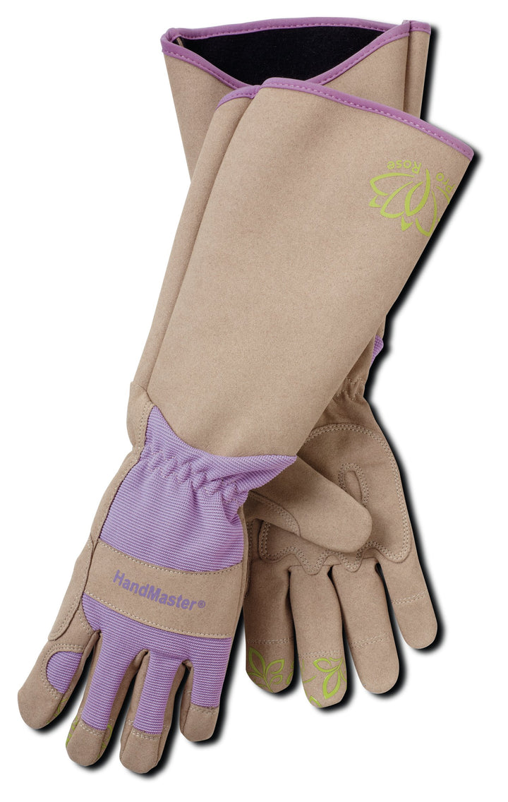 Magid Glove &amp; Safety Professional Rose Pruning Thorn Resistant Gardening Gloves with Long Forearm Protection for Women (BE195TM) - Puncture Resistant, Medium (1 Pair), Brown &amp; Purple