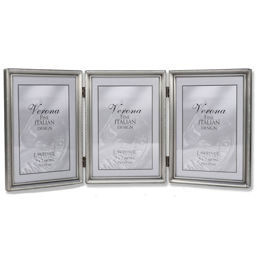 Bead Border Design, 5x7 Triple, Pewter