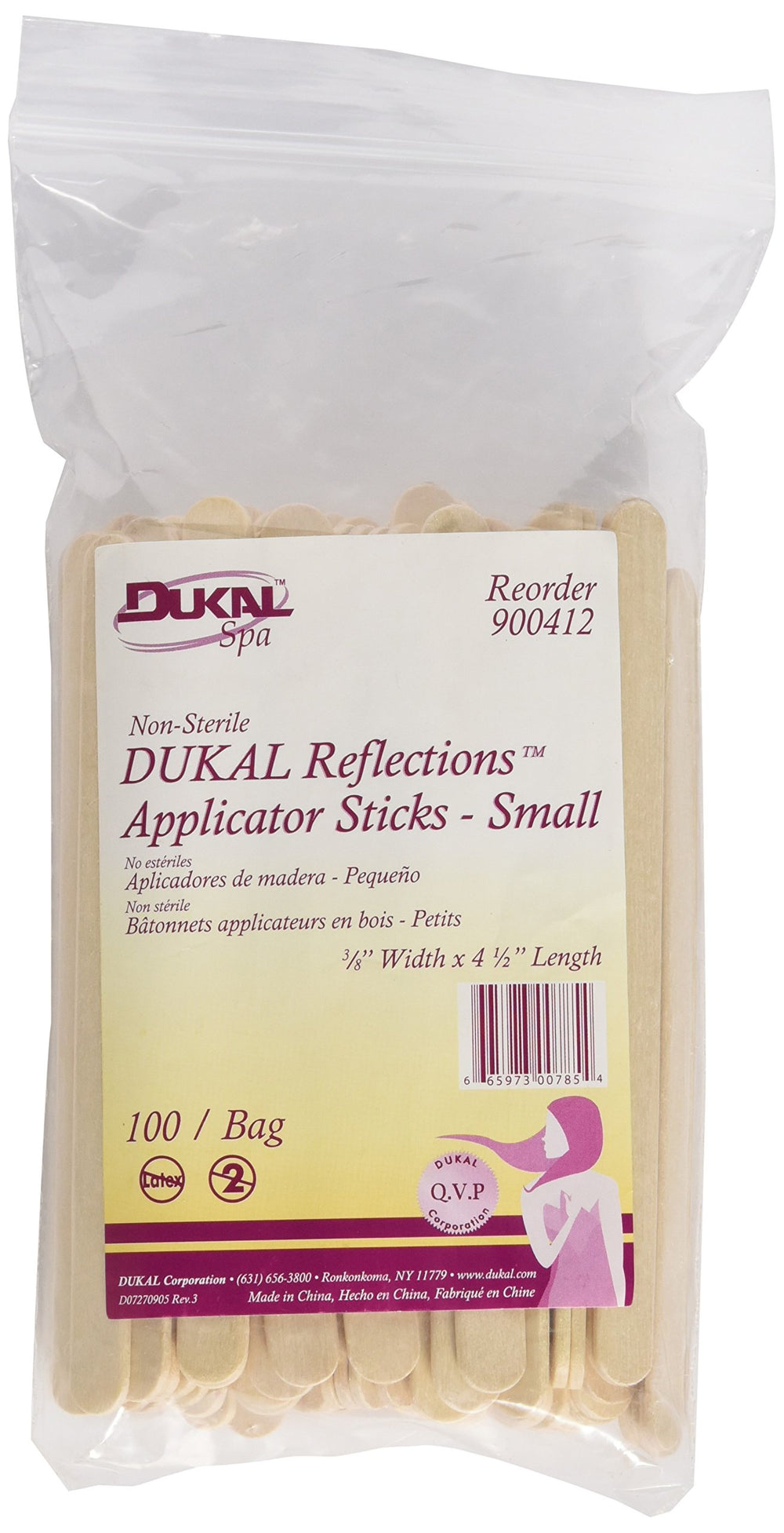 DUKAL Reflections Wax-Body Treatment Applicator Sticks 