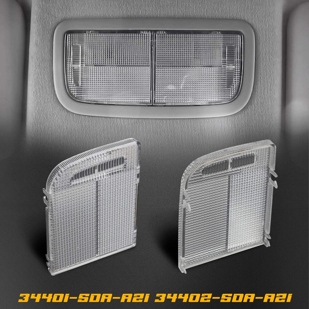 Interior Dome Light Cover Roof Map Light Clear Lens Right Left Side Compatible with Honda Accord Civic CR-V Fit HR-V Insight Odyssey Ridgeline without Sunroof Only, Pack of 2