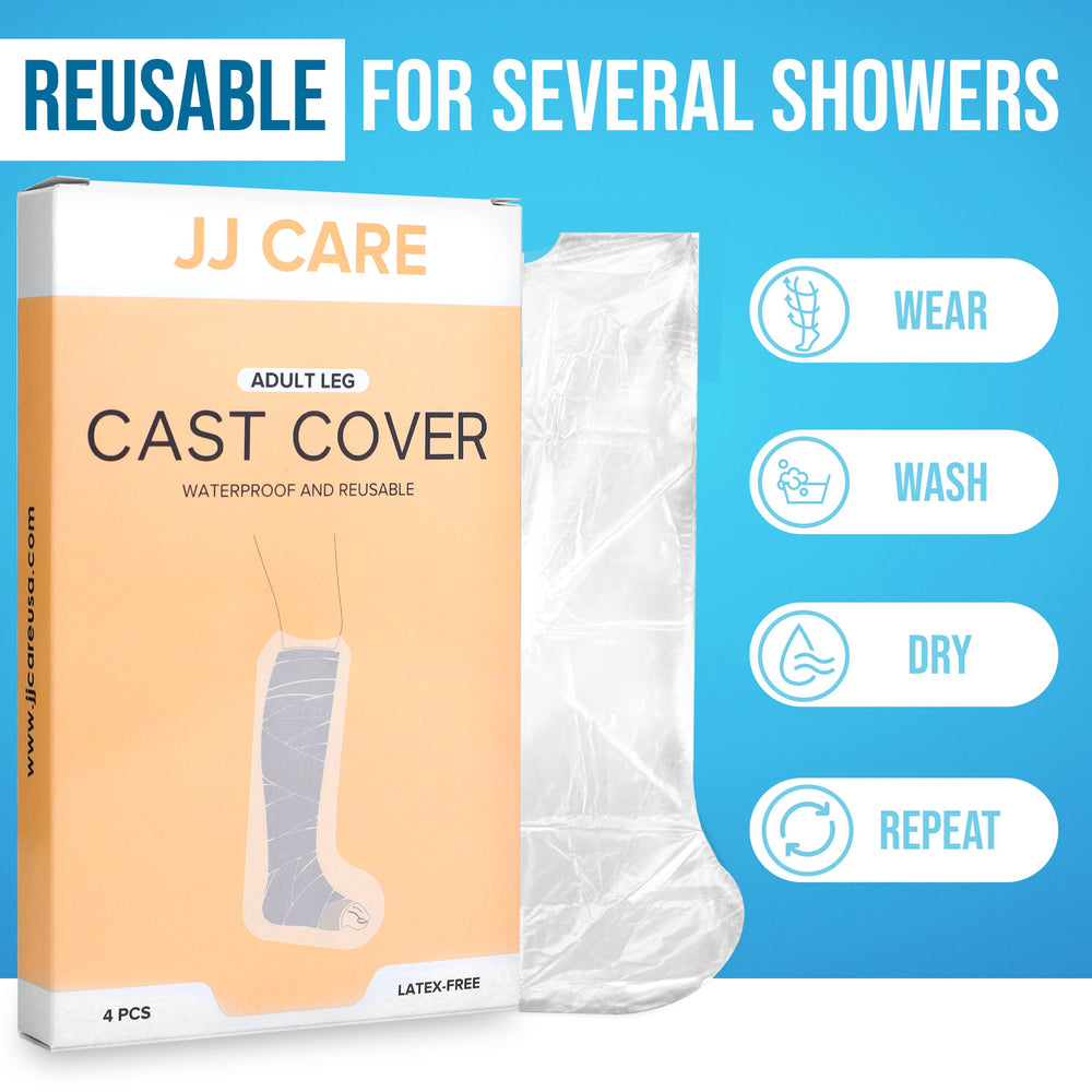 JJ CARE Leg Cast Cover [Pack of 4], Leg Shower Protecto