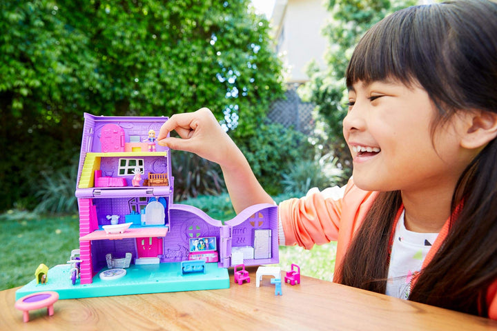Polly Pocket Doll House with Micro Doll, Toy Bike &