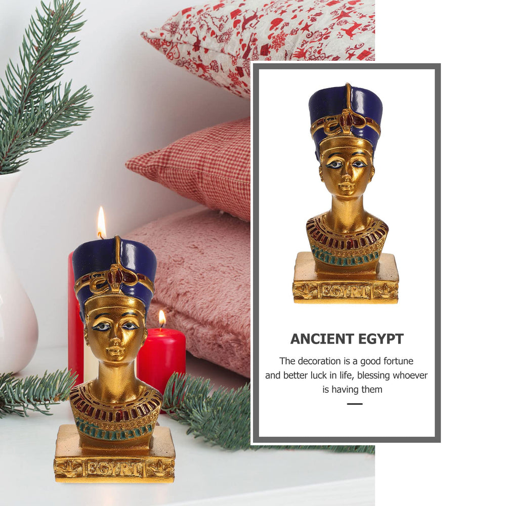 Egyptian Pharaoh Queen Sculpture Nefertiti Bust Figurine Ancient Egyptian Statue Desktop Ornament for Crafts Home Decor