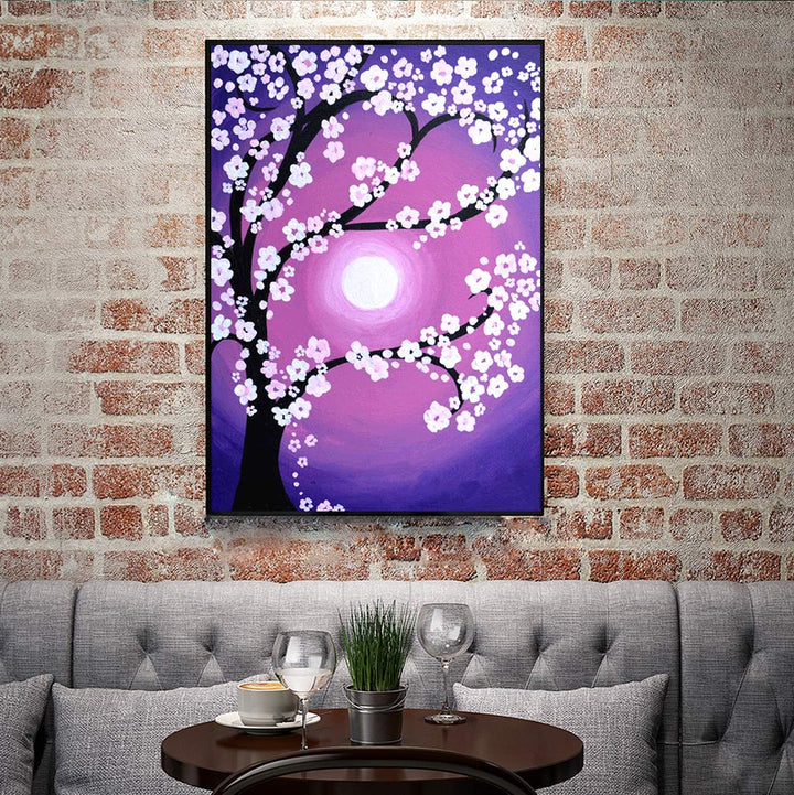 5D Square Diamond Painting Large Full Drill Cherry Blossoms Diamond Art DIY Rhinestone Embroidery Cross Stitch Kits Supply Arts Craft Canvas Wall Decor Number Stickers Home Decor 12x16 inches