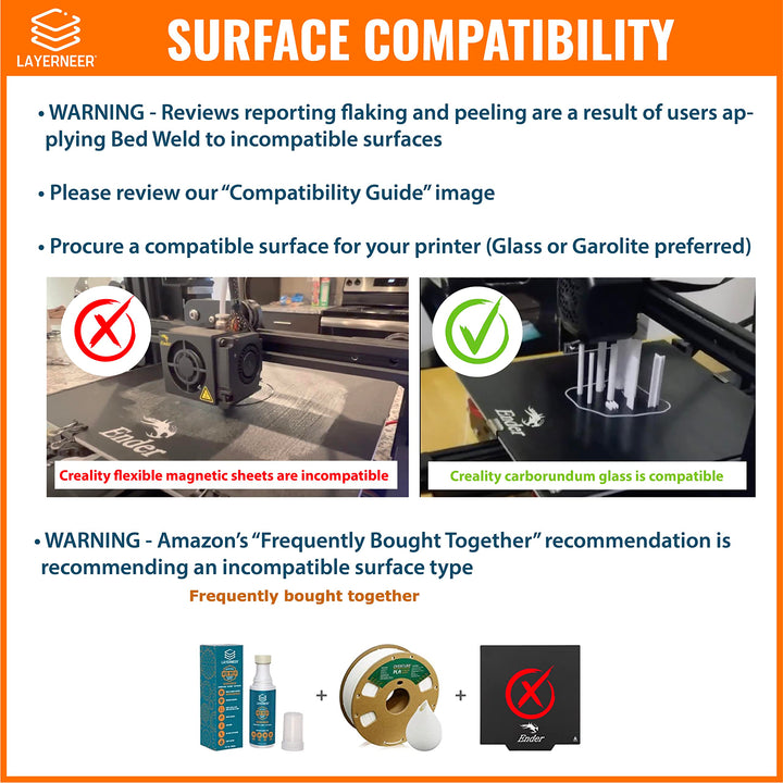 3D Printer Adhesive Glue Bed Weld Original, Strong Grip Reduces Warping for ABS, ASA, PLA, and PETG Filament on Compatible Build Plates, 118ml, 4 fl oz