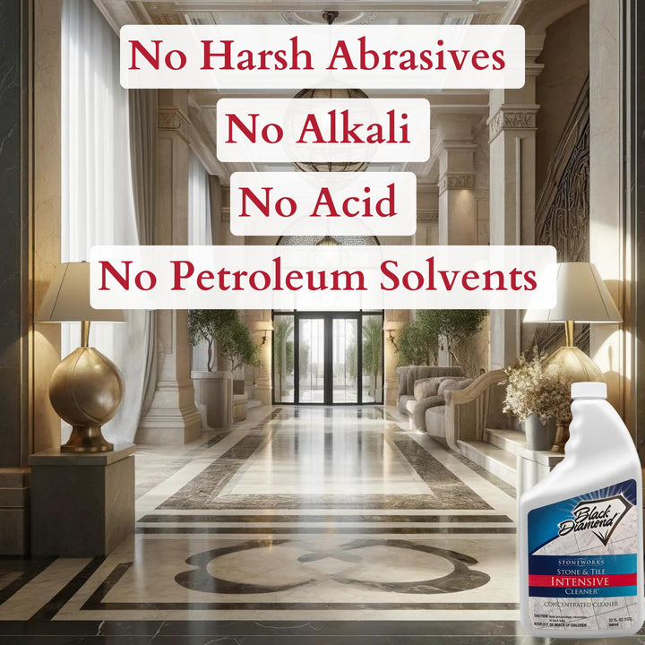 Stone &amp; Tile Intensive Cleaner: Concentrated Deep Cleaner, Marble, Limestone, Travertine, Granite, Slate, Ceramic &amp; Porcelain Tile. (1-Quart)