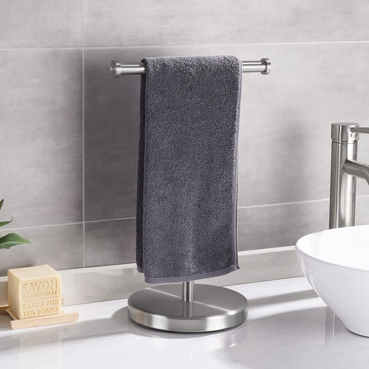 Towel Rack T-Shape Hand Towel Holder Stand Total Height 17 SUS304 Stainless Steel for Bathroom Vanity Countertop Matte Black, BTH208S20-BK