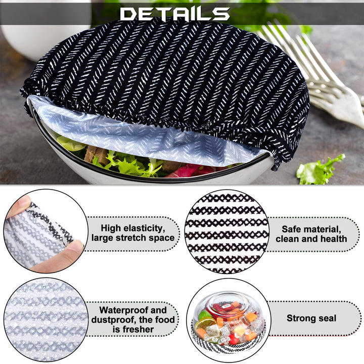 10 Pieces Bowl Covers Reusable in 5 Size Stretch Cloth Fabric Bowl Covers Elastic Food Storage Covers Cotton Bread Bowl Covers Reusable Lids for Food, Fruits, Leftover (Simple Style)