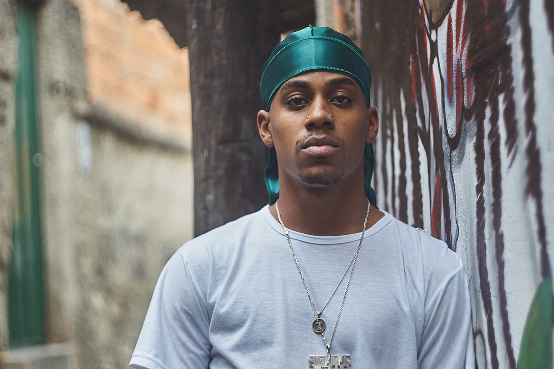 3 Pieces Silky Durags and 1 Wave Cap Pack for Men Waves, Moisture-Tech Fabric Satin Du-Rag