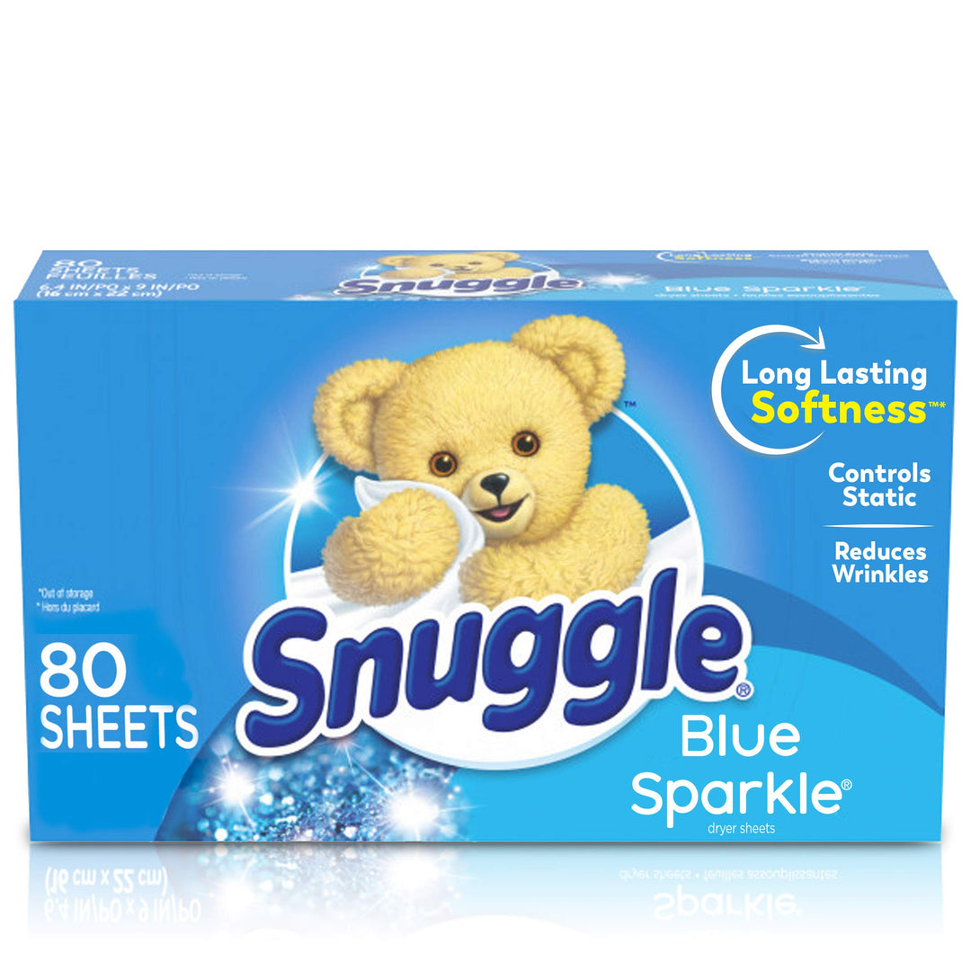 Snuggle Fabric Softener Dryer Sheets, Blue Sparkle, 80 