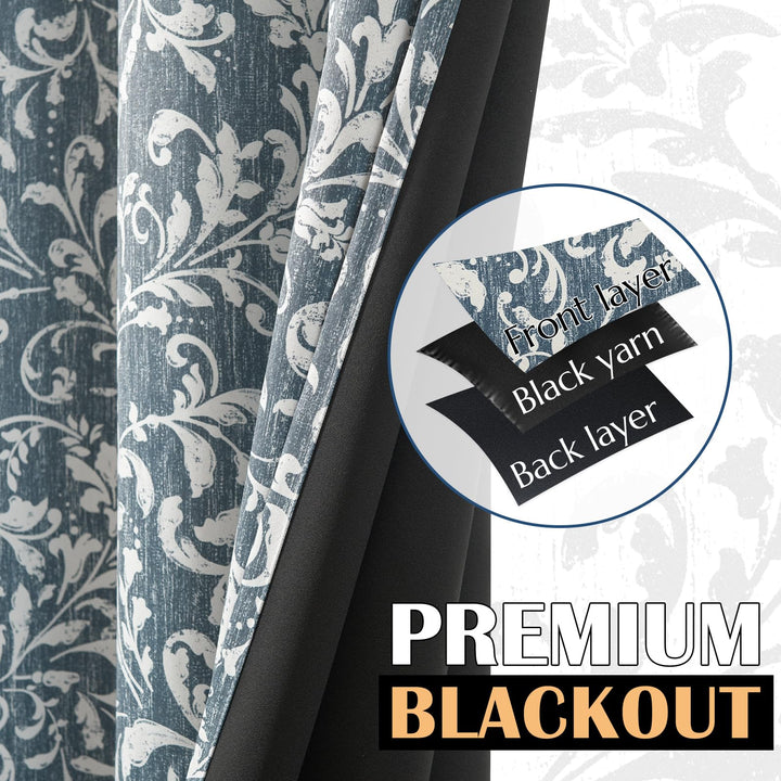 jinchan 80% Blackout Curtains for Bedroom, Geometric Pa
