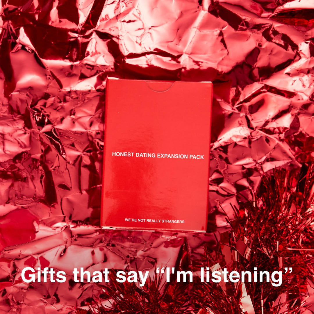 WE&#39;RE NOT REALLY STRANGERS Honest Dating Expansion Pack Card Game – 50 Cards &amp; Wild Cards – Conversation Cards for Couples, Adults, &amp; Teens for Date Nights &amp; Game Nights, Ages 18+, 2 Players