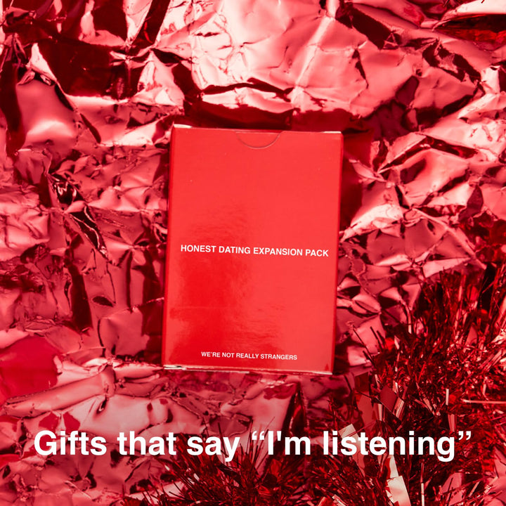 WE&#39;RE NOT REALLY STRANGERS Honest Dating Expansion Pack Card Game – 50 Cards &amp; Wild Cards – Conversation Cards for Couples, Adults, &amp; Teens for Date Nights &amp; Game Nights, Ages 18+, 2 Players