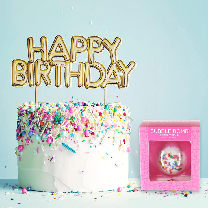 Birthday Cake Bubble Bath Bomb In Gift Box - Large Lush Pink Cupcake Bath Fizzy By Spa - Homemade By Moms In The Usa - Relaxing, Moisturizing, Fun Gift For All Ages