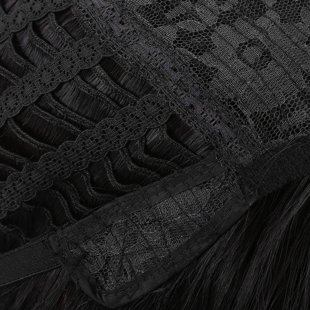 Wigs 28 Women Girls Long Curly Hair Heat Resistant Fiber With Free Wig Cap Halloween Cosplay Costume Party Anime Wigs, Black