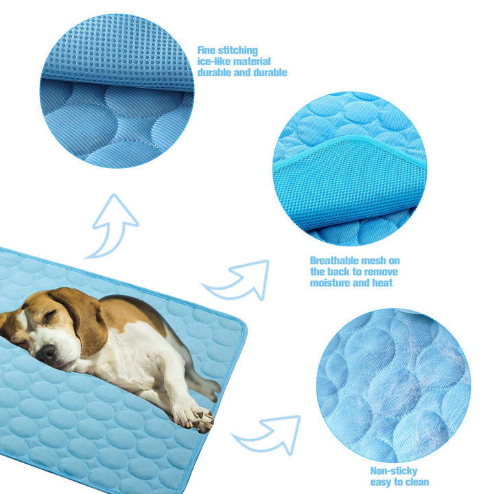 Dog Cooling Mat Large Cooling Pad Summer Pet Bed for Dogs Cats Kennel Pad Breathable Pet Self Cooling Blanket Dog Crate Sleep Mat Machine Washable