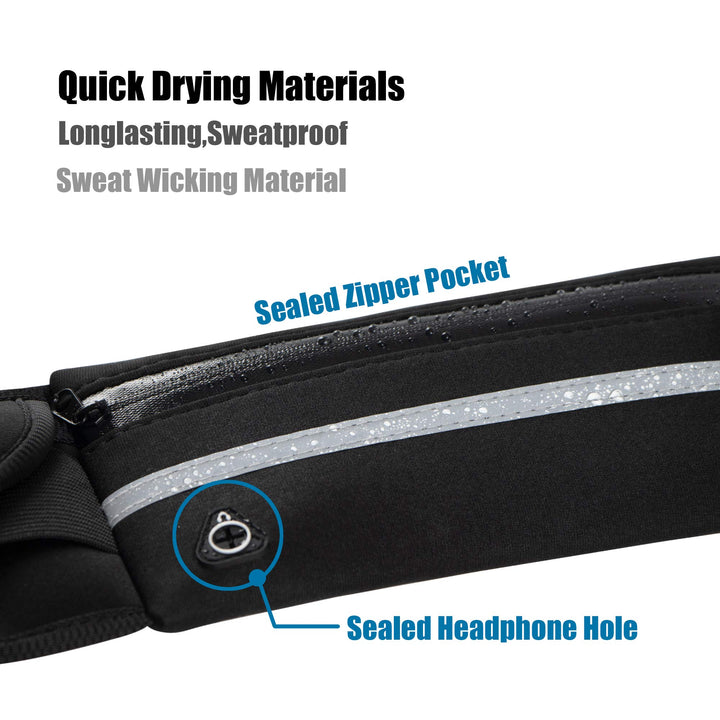 Running Belt [Waist] [Pack]s,[Workout] Fanny [Pack],Ultra Light Bounce Free [Waist] Pouch Fitness Belt Sport for Women Men,Adjustable Waistband Bag for All Kinds of Phone (Black)