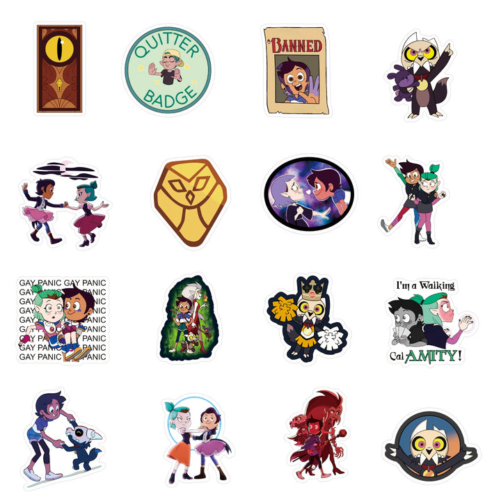 The owl House 50 PCS Stickers Pack Aesthetic The Vinyl Movie Colorful Waterproof for Water Bottle Laptop Bumper Car Bike Luggage Guitar Skateboard…, 2-4inch