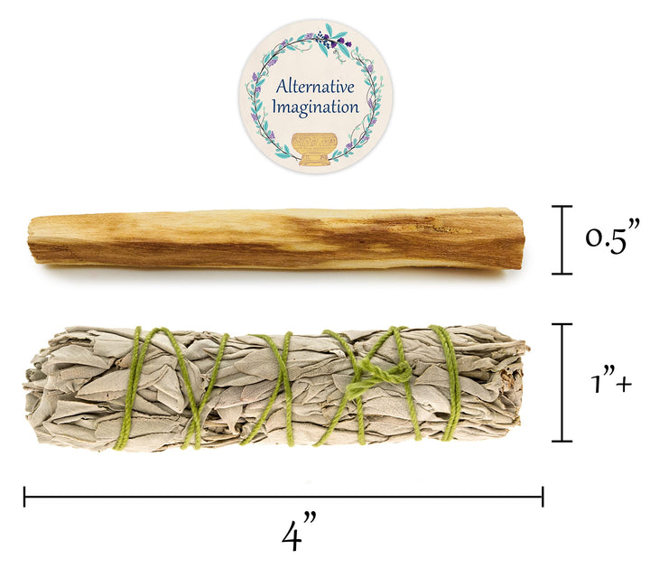 White Sage and Palo Santo Incense Set - Smudge Kit Refill for Altar Supplies, Meditation Tools, Home Fragrance, Smudging Ceremonies and Rituals Made