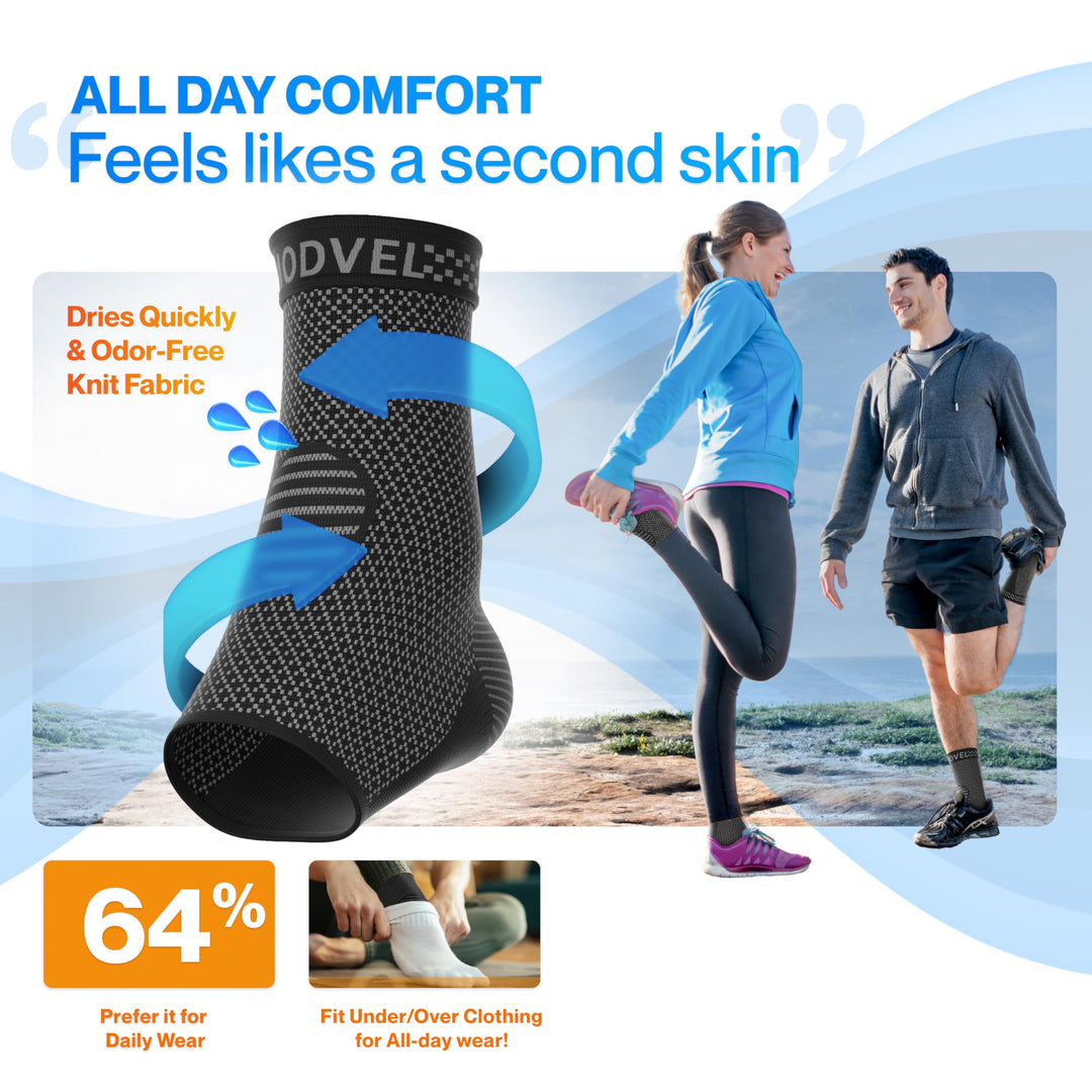 Modvel Foot & Ankle Brace Socks for Sprained Ankle Compression Sleeve - Ankle Support for Women & Men - Tendonitis & Arthritis Ankle Brace Sports Running, Torn Ligaments & Women Stabilizing Ankle Wrap