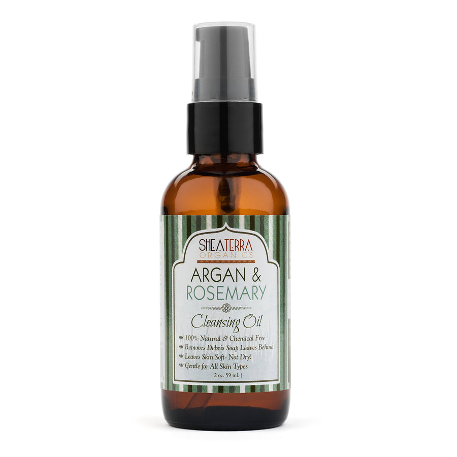 Argan & Rosemary Cleansing Oil | Deep Pore Treatment, Bacteria Remover, Vitamin E Oil | All Skin Types - 2 oz