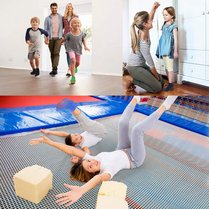 Kids Trampoline Socks Anti-Skid Non Slip Sticky Grips Socks 4 Pairs for Pilates, Ballet, Barefoot Workout For 6-9 Years Infants Baby Children…