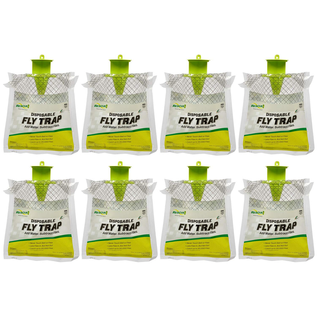 RESCUE! Outdoor Disposable Hanging Fly Trap - 8 Traps